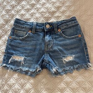 Cat & Jack Women's Frayed Hem Distressed Denim Shorts - Blue